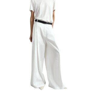 187. THE FRANKIE SHOP Ballia Pleated White Pants $155 EUC Small